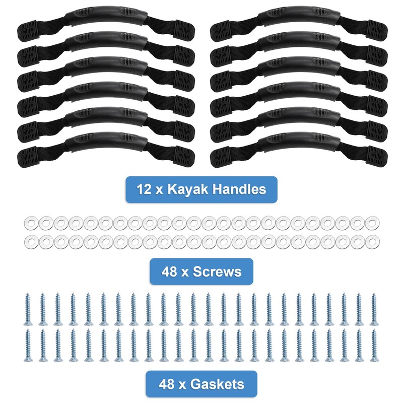 Elsjoy 12 Pack Kayak Carry Handles, Kayak Replacement Handles with