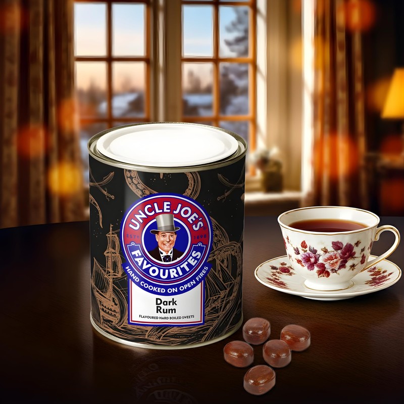 Uncle Joe’s Dark Rum Candy 120g Tin (4.23 Oz) |