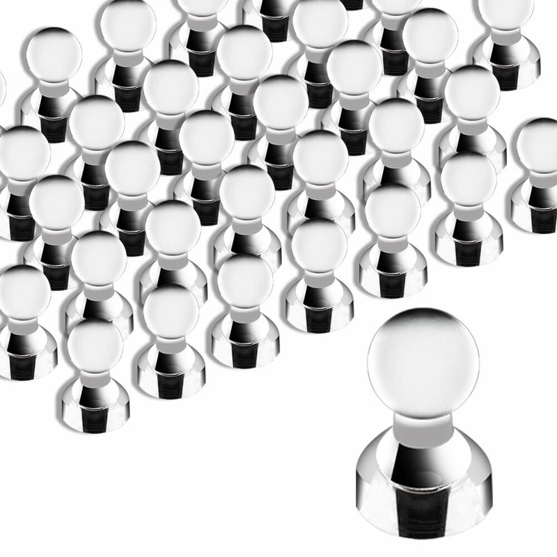 Super Strong Whiteboard Magnetic Map Pins, Cosego, 50 Pieces Clear