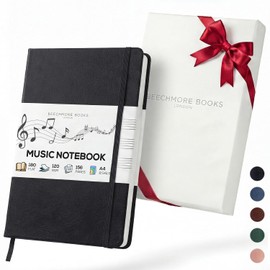 BEECHMORE BOOKS - Cuaderno de partituras en blanco – A4 8.5x11.5 para compositores, músicos y cantantes, 156 páginas gruesas de 120 g/m²,...