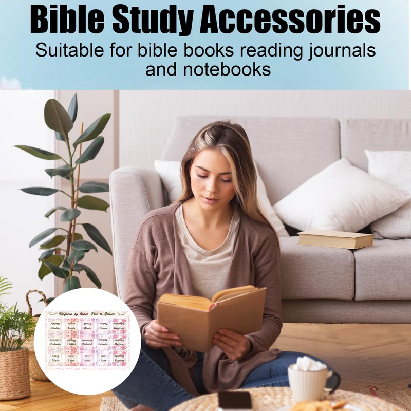 75 Pcs Laminated Bible Tabs for Women Foldable Large Print