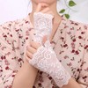 Tidyworm Women's Lace Gloves, Fingerless, UV Protection, Summer, Stylish, Floral