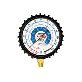 HCPRO G80L4YF Low Side Replacement Gauge HFO-R1234YF ºF/ºC PSI-Bar-kPa 3-1/8 Inch Gauge (Low)
