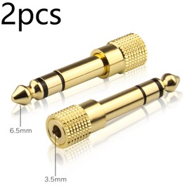 Niwieoi 2 PCS Headphone Jack Adapter,3.5mm to 6.35mm Audio Jack,Headphone Adapter,Aux Converter