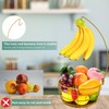 DIYZON Countertop Fruit Basket Bowl with Banana Hanger, Modern Standing