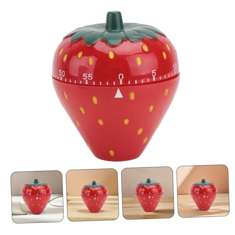 Zerodeko Strawberry Shaped Mechanical Timer Cute Countdown Kitchen Timer for