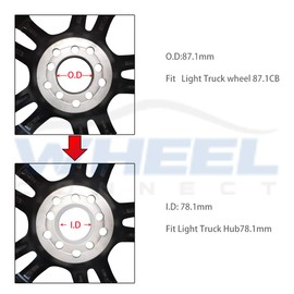 WHEEL CONNECT Hub Centric Rings, 87.1 to 78.1, Set of 4,Aluminium Alloy Hubrings,O.D:87.1mm I.D 78.1mm. A
