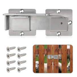 YuPinDiZu Double gate Latch with Padlock Holes, gate Latch for Wooden Fence,4mm Heavy Duty gate Latch,Adjustable barn Door Latch for Sliding and Swing Open Door
