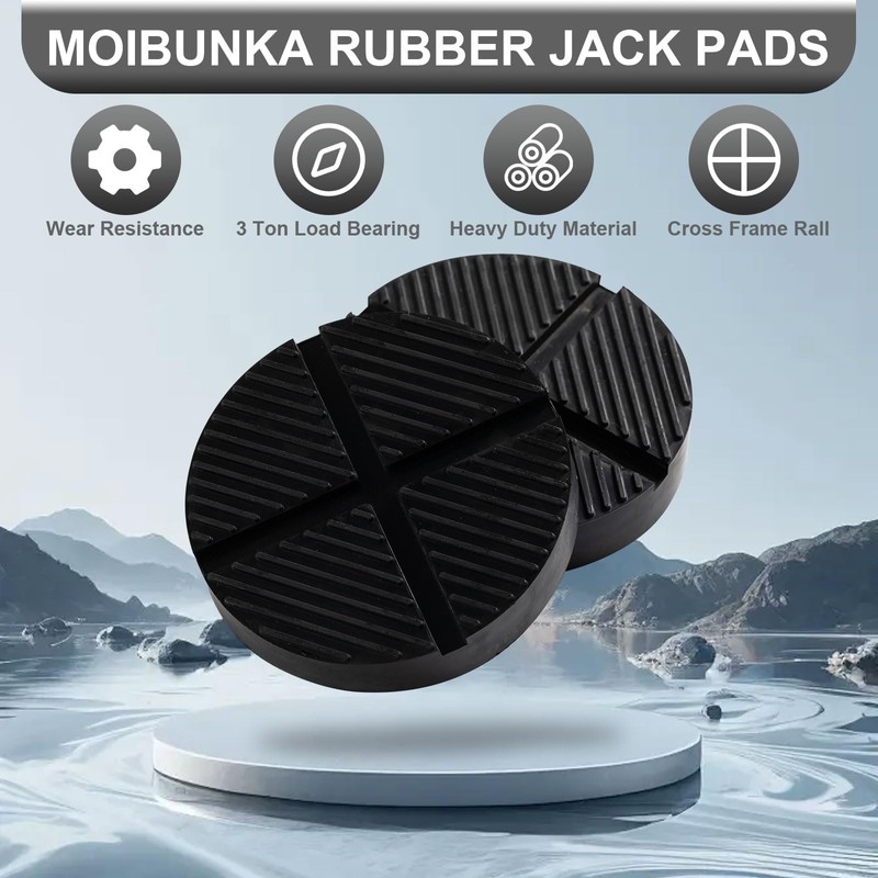 Moibunka Universal Floor Jack Rubber Pad, Cross Beam Jack Adapter,