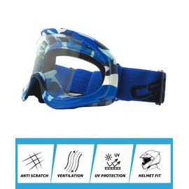CRG Sports Motorcycle Goggle ATV Dirt Bike Off Road Racing Motocross Goggles for Men, Women, Adults