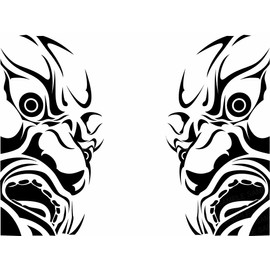 Cutting Sticker Kongo Rikishi Statue Nio-Ogre Car Sticker Decal Sticker Dress up or Hide Car Motorcycle Etc. Size: 4.7 x 3.5 inches (12 x 9 cm), Black