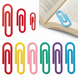 3 Sizes (18Pcs) Jumbo Paper Clips Back to School Student Gifts Teacher Appreciation Gifts, Large Medium Size Durable Metal Paperclip Bookmark Notebook Supplies Office Classroom (Multi Colors)
