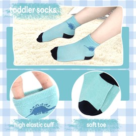 TRAMLE Boys Toddler Crew Socks,12 Pairs 5-7 Years Kids dinosaur soft funny fashion breathable casual childs Socks