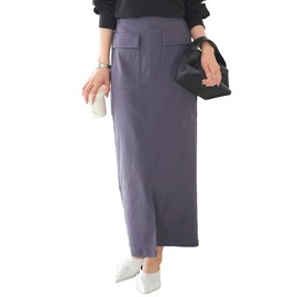 Kobe Lettuce M4077 Running Stretch Tight Skirt, Cargo-Style Skirt, Maxi Length, Long Length, Casual, Stretchy, maxi charcoal