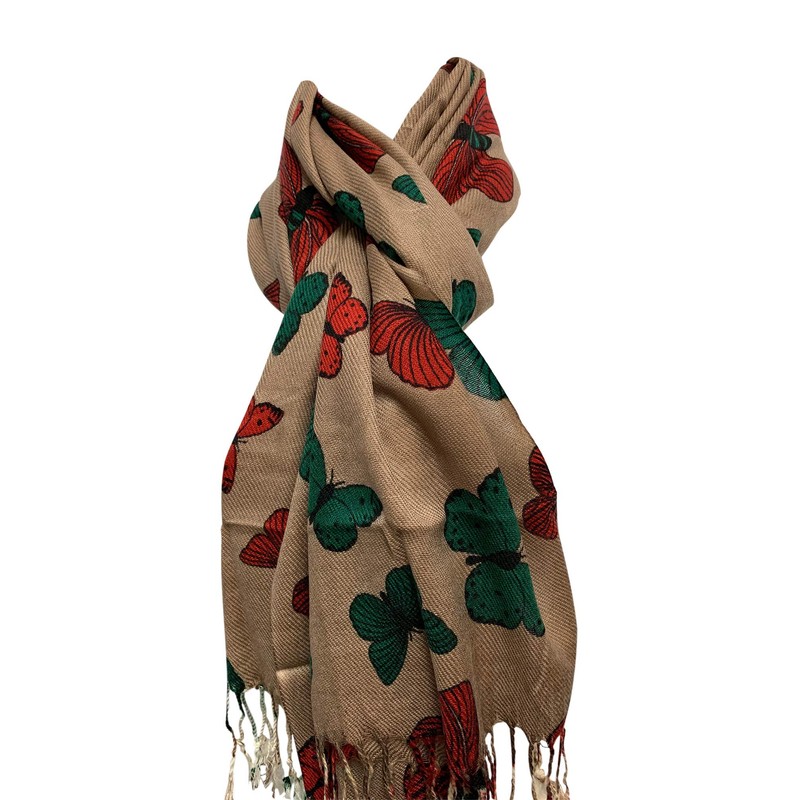 Yoga Trendz Large Fringed Luxurious Pashmina Butterfly Shawl Wrap Scarf