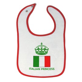 Toddler & Baby Bibs Burp Cloths Princesss Italian Princess Crown Countries Cotton Baby Items for Baby Girl & Boy White Red Design Only