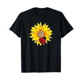 Leopard Sunflower With Ladybug T-Shirt