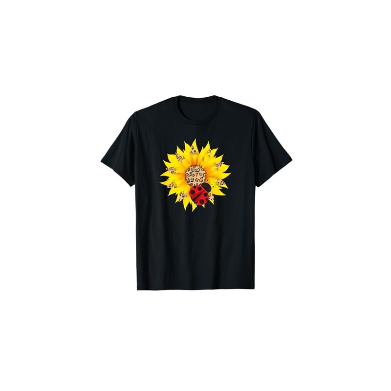 Leopard Sunflower With Ladybug T-Shirt