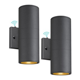 Ken & Ricky Dusk to Dawn Outdoor Lighting,Outdoor Wall Sconce Lights, Black Exterior Lighting Fixtures,Cylinder Outdoor Light Fixtures for House Garage Front Door Patio Entryway 2 Pack