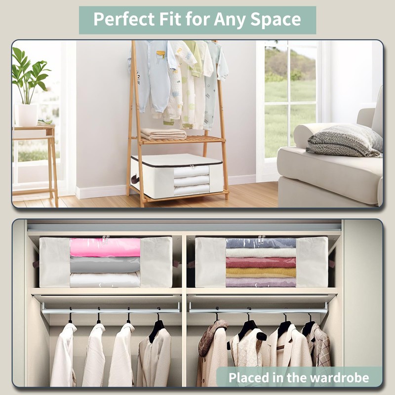iwill CREATE PRO 2-Pack 65x45x23cm Cotton Canvas Storage Bags with