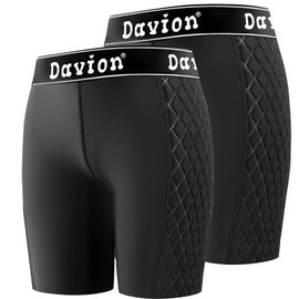 Davion Women Softball Sliding Shorts,Compression Padded Shorts for Baseball Football Lacrosse Hockey（Black-M）