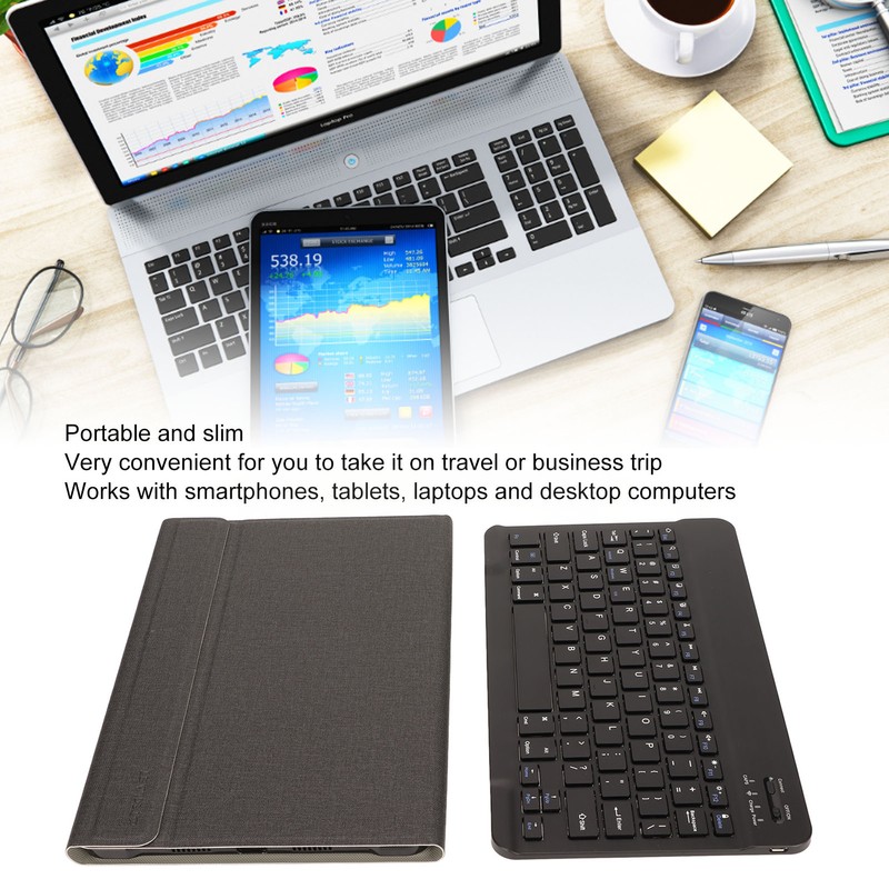 Keyboard Leather Case Set Portable Slim Wireless Keyboard Case with