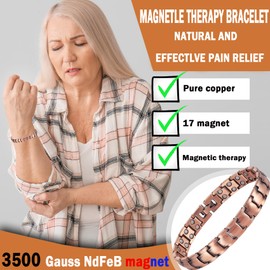 Wollet Jewelry Double Magnets Bracelet Men Therapy Magnetic Copper Bracelets