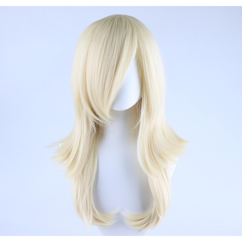Blonde Princess Wavy Wig Long Thick Hair Side Bangs Cosplay