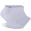 Monxiery Mens 100% Cotton Cushioned Ankel Socks, Athletic Performance Running
