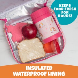 Bentology Insulated Lunch Bag for Kids & Adults- Reusable Thermal Sleeve w Clip on Handle- Easy to Clean Water-Resistant Lunchbox Tote- Mini Cooler Bag for Work School, Picnic, Daycare- Back to School