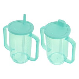 IWOWHERO 2Pcs Spill Elderly Care Sippy Cups Ergonomic Liquid Feeding for Bedridden Patients Safe Non Slip Design for Maternity and Convalescent Use