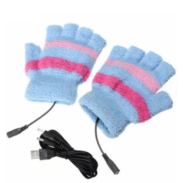Baceyong Heated Half Finger Gloves, USB Rechargeable Autumn Winter Gloves,