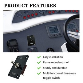Momentary Toggle Switch, SPDT 3 Pin (ON)-Off-(ON) Toggle Switch, 12V DC 30A 3 Way Position Momentary Switch with Up Down Mounting Panel and Waterproof Cap for Auto Car RV Boats Marine