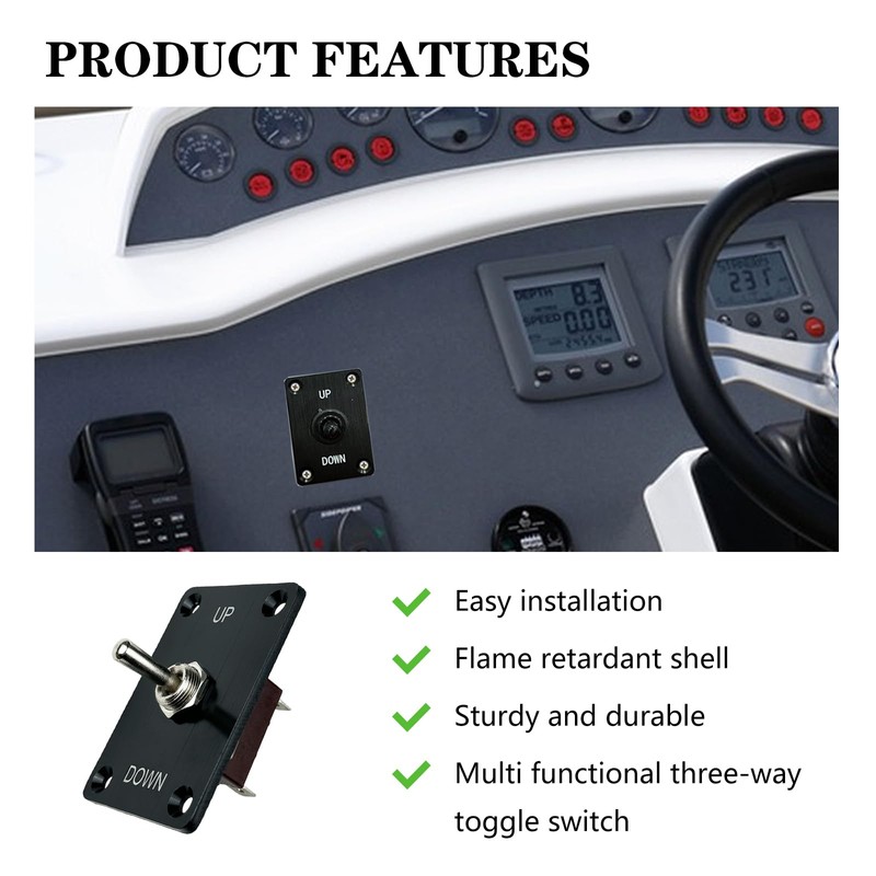 Momentary Toggle Switch, SPDT 3 Pin (ON)-Off-(ON) Toggle Switch, 12V