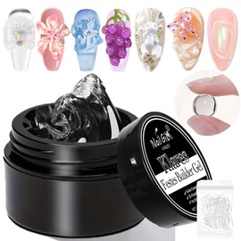 NAILGIL Solid Builder Gel Nail Extension, Solid Nail Glue Gel 3D Nail Sculpture with Nail Shape, Salon DIY at Home, Clear, 15 g (0.5 fl oz)