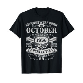 Legends Were Born in October 1956 Vintage 69th Birthday Men T-Shirt