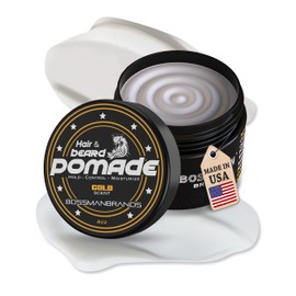 Bossman Hair & Beard Pomade for Men (Gold Scent) – Medium Hold & Moisturizing for Hair, Beard & Mustache Styling – Made in USA