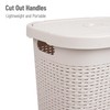 Mind Reader Slim Laundry Hamper with Lid, 50L Clothes Basket,