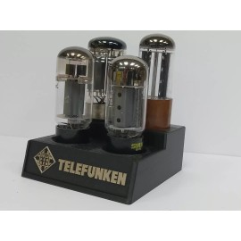 Telefunken Vacuum Tube Display - Displays Four Octal Tubes - Gold & Black