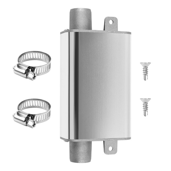 MaxEarn 24 mm Exhaust Hose Silencer, Silver Stainless Steel Auxiliary