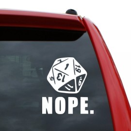 Black Heart Decals & More D&D / Tabletop gaming - Nope. Vinyl Decal | Color: White | 5" tall