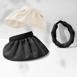 Women's UV protection round brimmed hat and hairband combined sun cap 1+1 / 여성용 자외선차단 돌돌이 챙모자 헤어밴드 겸용 썬캡 1+1