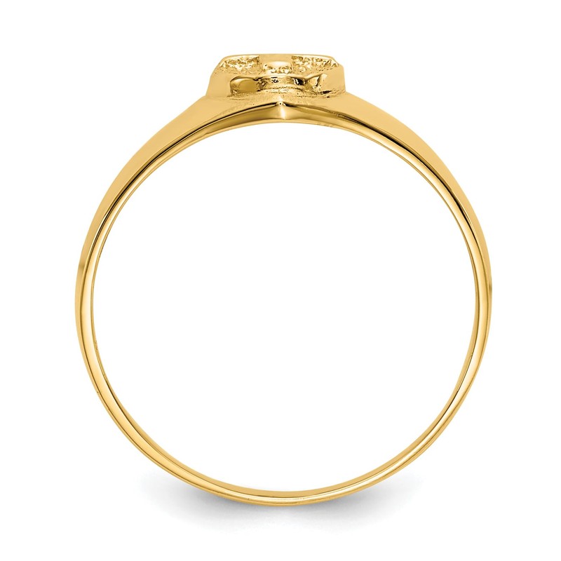 IceCarats 10K Solid Yellow Gold Cross Ring Size 6