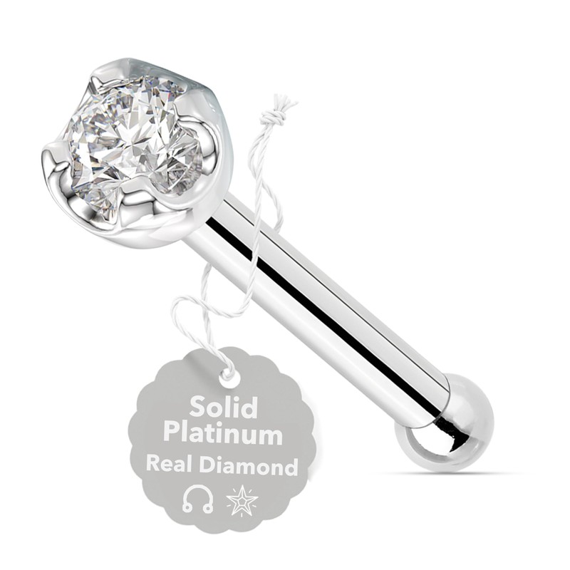 Body Candy Solid Platinum 1.5mm (0.015 cttw) Genuine Diamond Nose