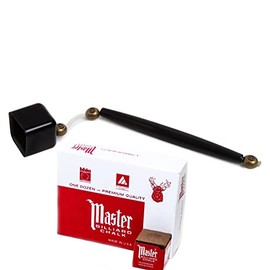 Y2PLAY Deluxe Chalk Stick Holder Pocket Chalker Pool/Billiard Cue Accessory w/One Dozen Chalk