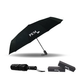 PEM Black Umbrella Compact Travel Folding Umbrella,Durable Rain Windproof Portable Umbrella with Strong Ribs Reinforced Canopy Ergonomic Handle Auto Open/Close -Man & Woman umbrella