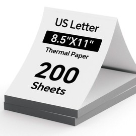 iDPRT Thermal Printer Paper 8.5 x 11 200 Sheets US Letter Thermal Paper for iDPRT HPRT PRT MT610, Folded, Continuous, Perforated Paper Office Supplies, Compatible with Phomem0, POLON0, G1oryang...