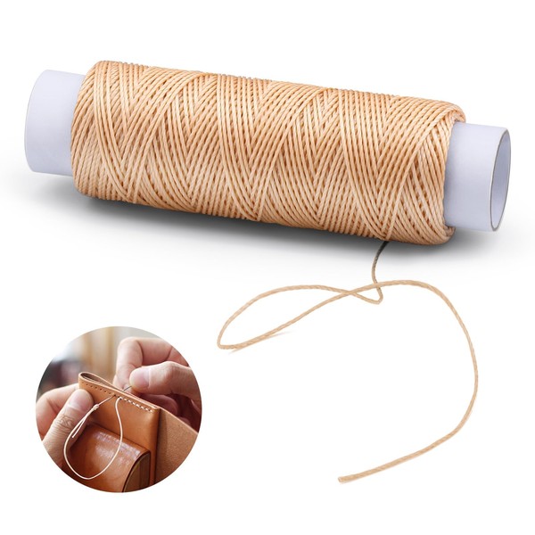 KAQRHFT Round Waxed Thread 0.55 mm 54 Yards, Leather Thread