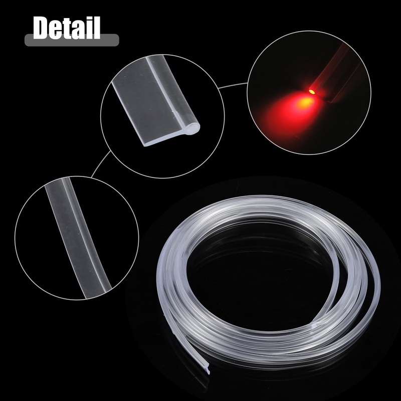 X AUTOHAUX 3.6mm 0.30" 2m 6.56ft Universal Skirt Side Glow