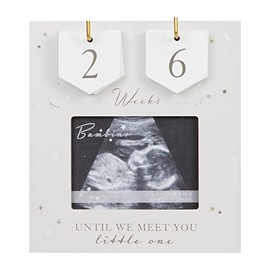 Widdle Gifts Ltd Baby Countdown Photo Frame with Number Tiles - Grey MDF 0523